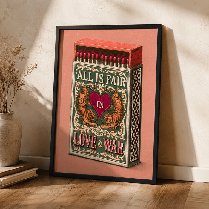 Tiger Matchbox Love and War Wall Art Decor
