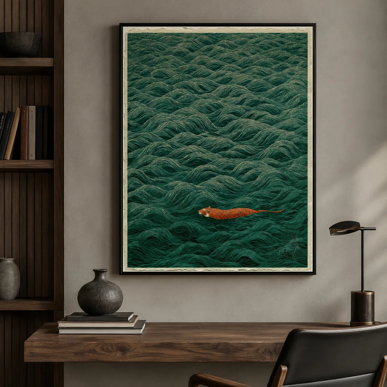 Tiger Swimming Through Waves Wall Art Decor - Wall Art Decor - view 11