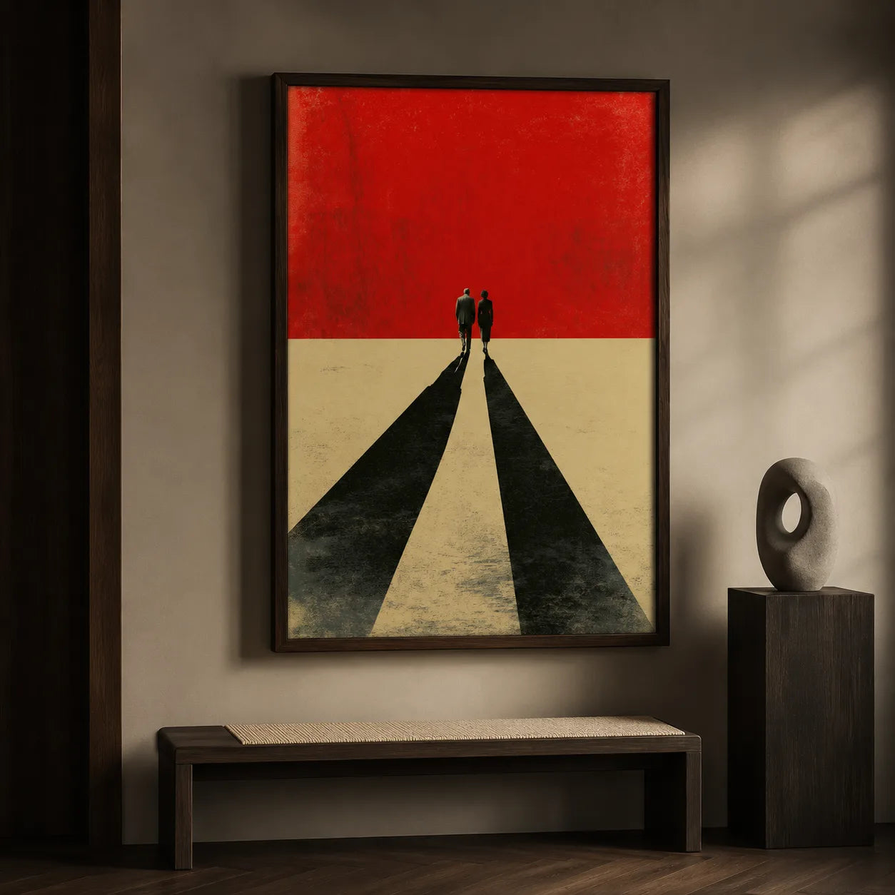 Walking Couple Long Shadows Wall Art Decor - Wall Art Decor - view 11