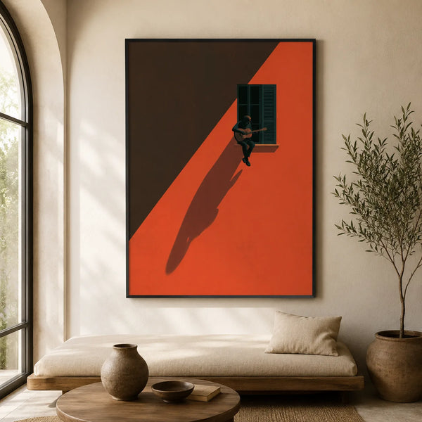 Window Guitarist Shadow Wall Art Decor