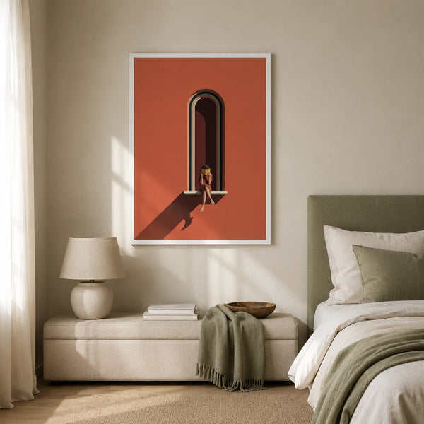 Woman Reading by Arched Window Wall Art Decor