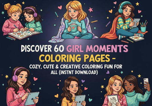  Girl Moments Coloring Pages 