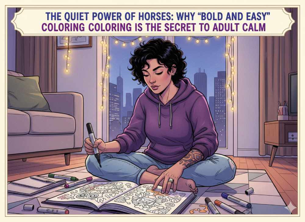 The Quiet Power of Horses: Why "Bold and Easy" Coloring is the Secret to Adult Calm