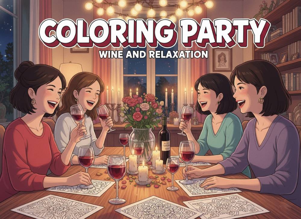 How to host the ultimate "Wine and Color" party for stressed adults
