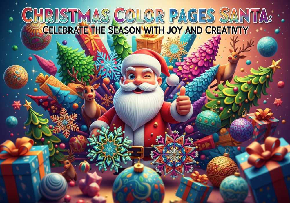 christmas color pages santa