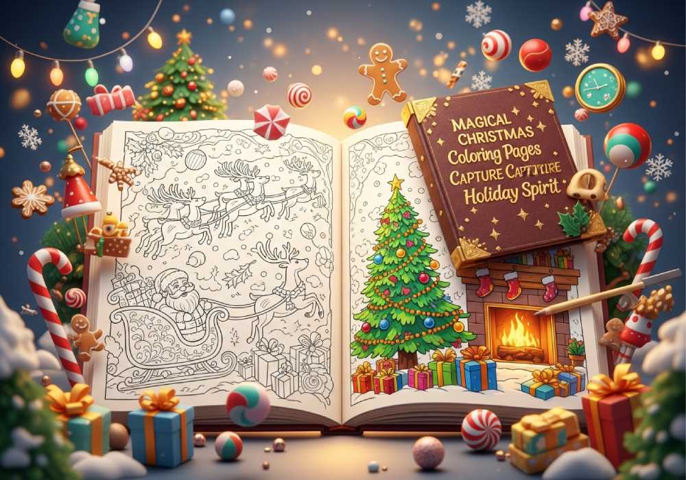 christmas coloring book pages printable