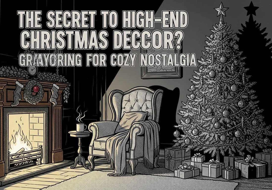 The Secret to High-End Christmas Decor? Grayscale Coloring for Cozy Nostalgia