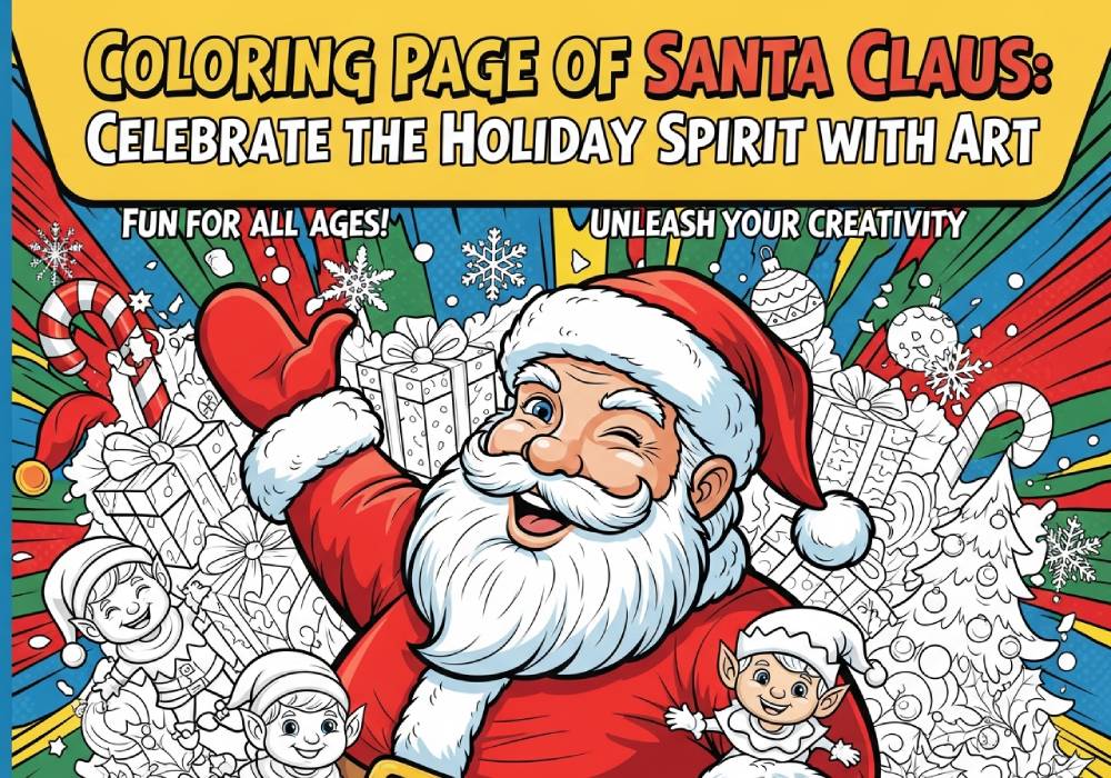 coloring page of santa claus for christmas