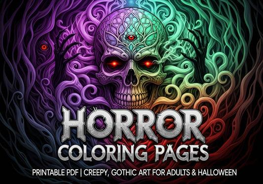 gothic horror coloring art