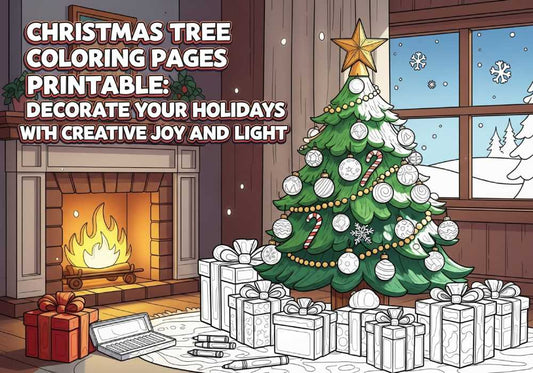 printable christmas tree color page