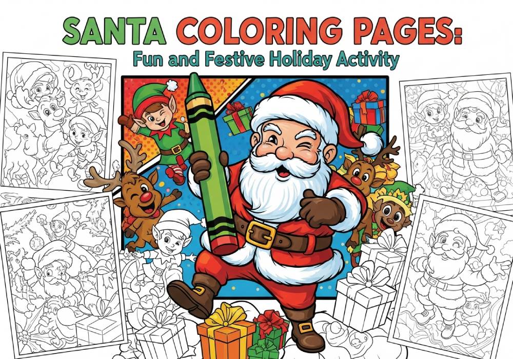 santa coloring pages printable