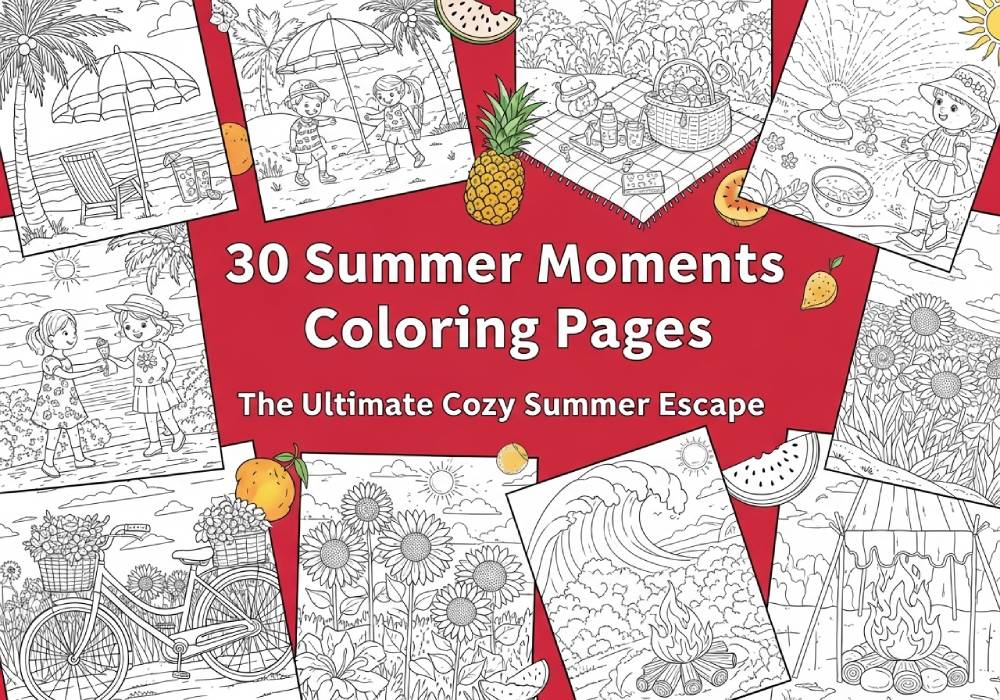 30 Summer Moments Coloring Pages The Ultimate Cozy Summer Escape