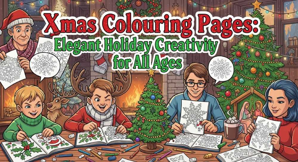 xmas colouring pages