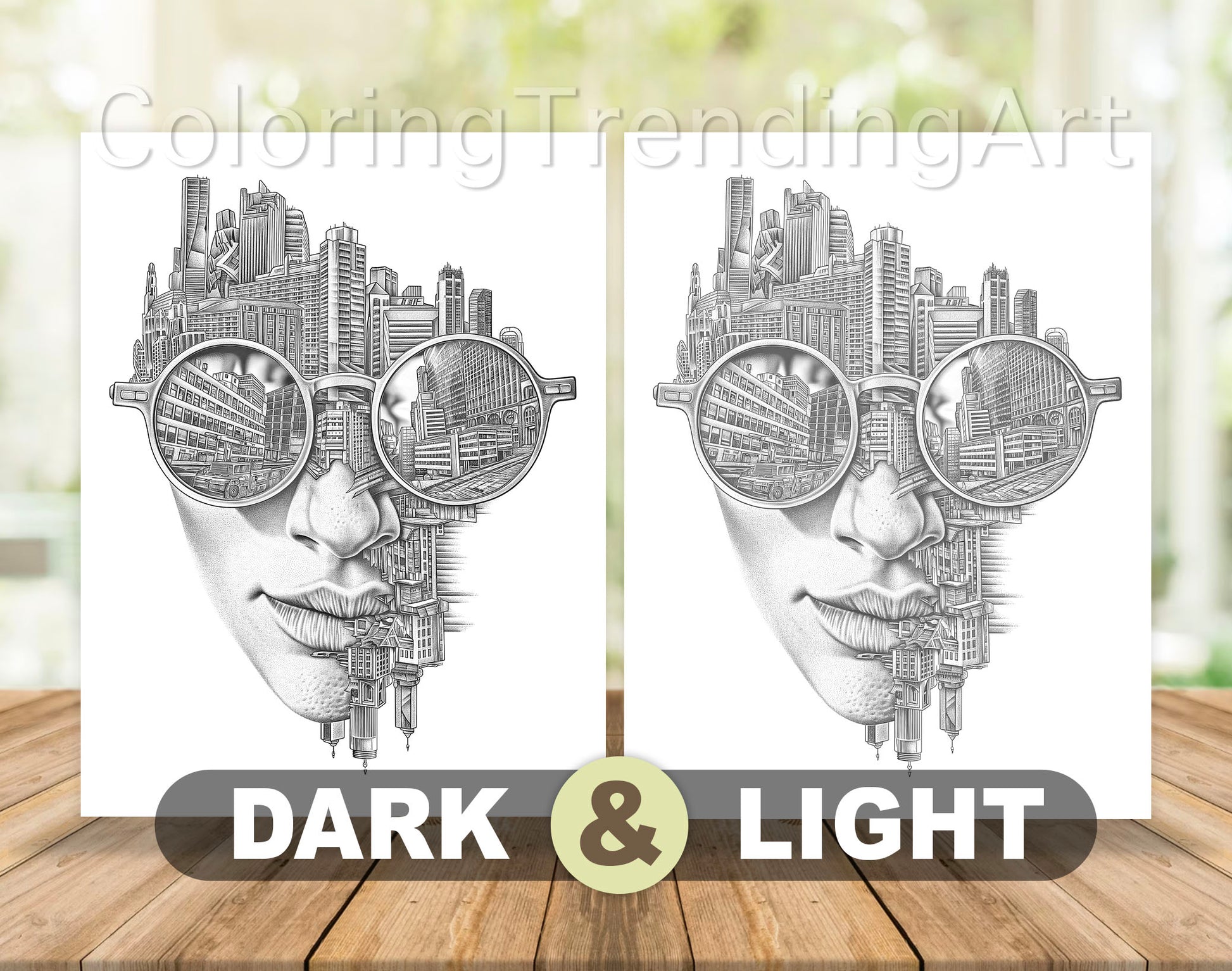 101 Tattoos Therapy 2 Grayscale Coloring Pages - Instant Download - Printable Dark/Light – preview 5