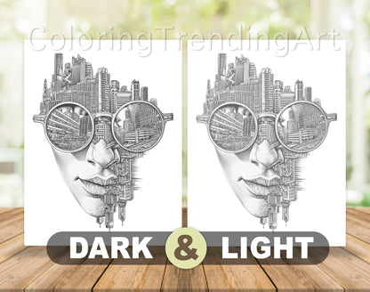 101 Tattoos Therapy 2 Grayscale Coloring Pages - Instant Download - Printable Dark/Light – preview 5
