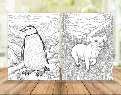 101 Amazing Animal Coloring Pages - Instant Download - Printable – preview 4
