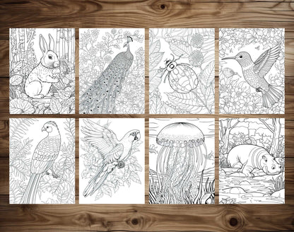 101 Amazing Animal Coloring Pages - Instant Download - Printable – preview 6