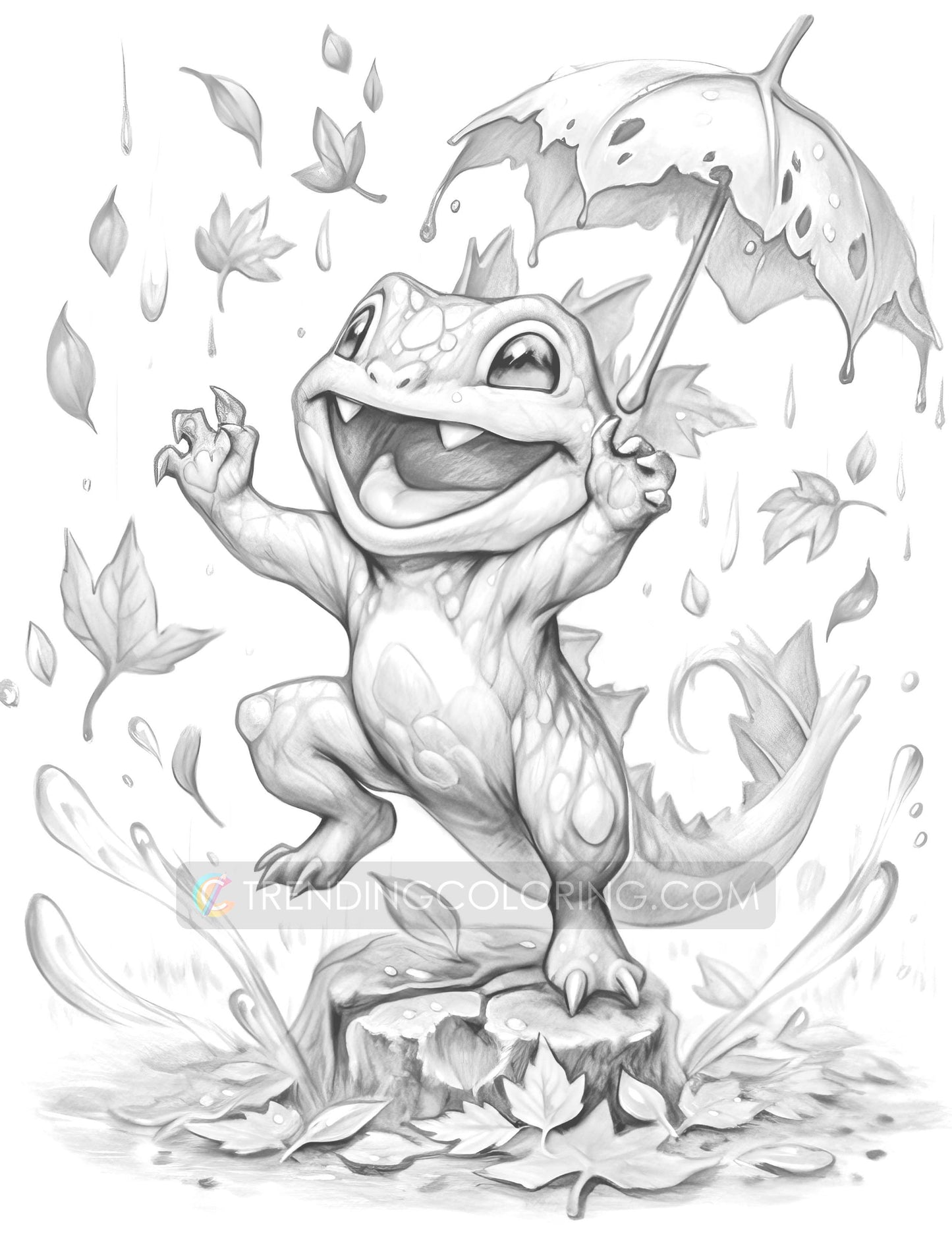101 Autumn Theme Special Collection Grayscale Coloring Pages - Instant Download - Printable – preview 3