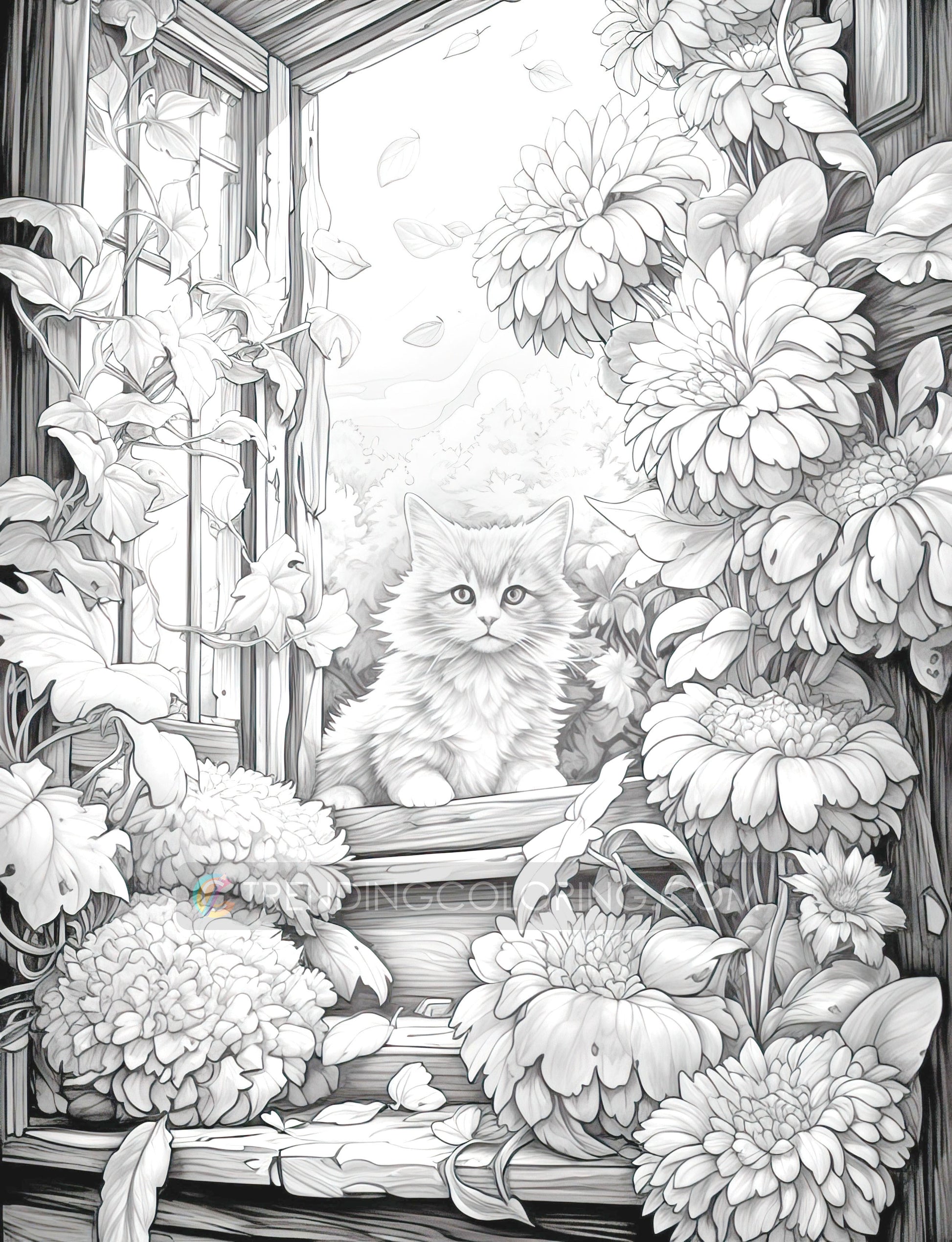 101 Autumn Theme Special Collection Grayscale Coloring Pages - Instant Download - Printable – preview 6