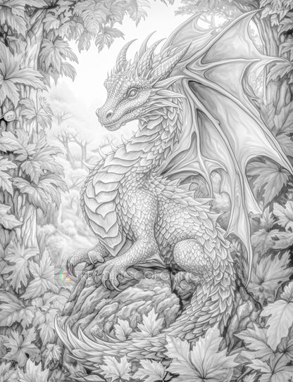 101 Autumn Theme Special Collection Grayscale Coloring Pages - Instant Download - Printable – preview 7