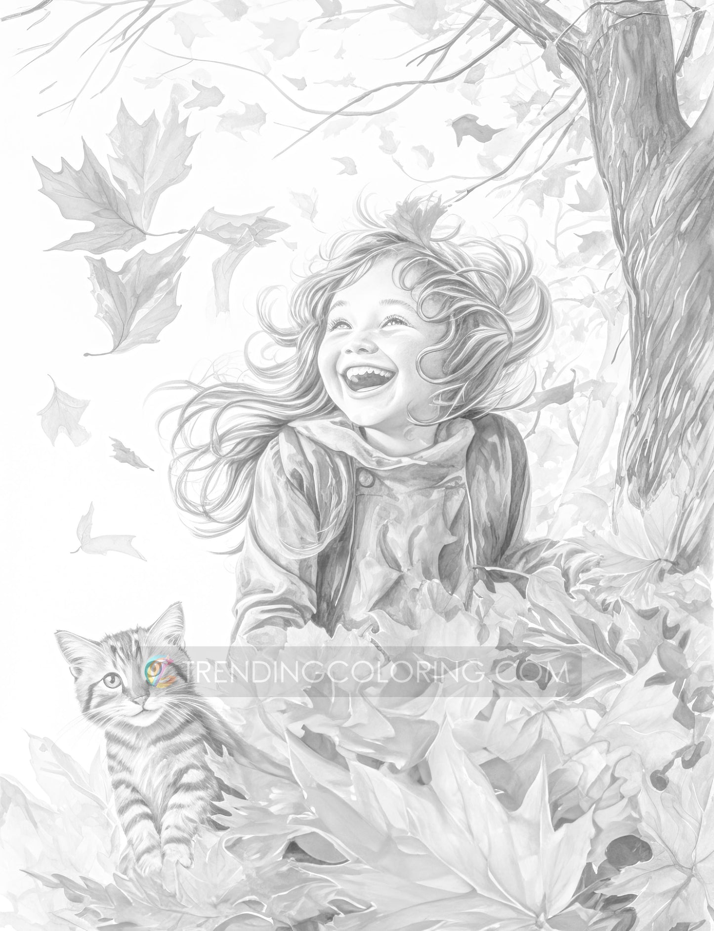 101 Autumn Theme Special Collection Grayscale Coloring Pages - Instant Download - Printable – preview 9