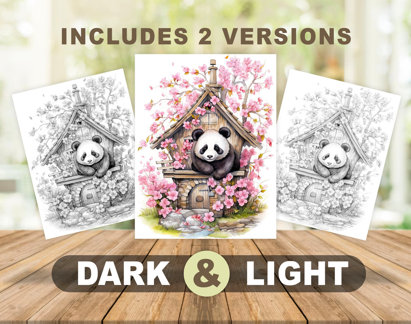 101 Baby Animal Home Grayscale Coloring Pages - Instant Download - Printable - Dark/Light – preview 4