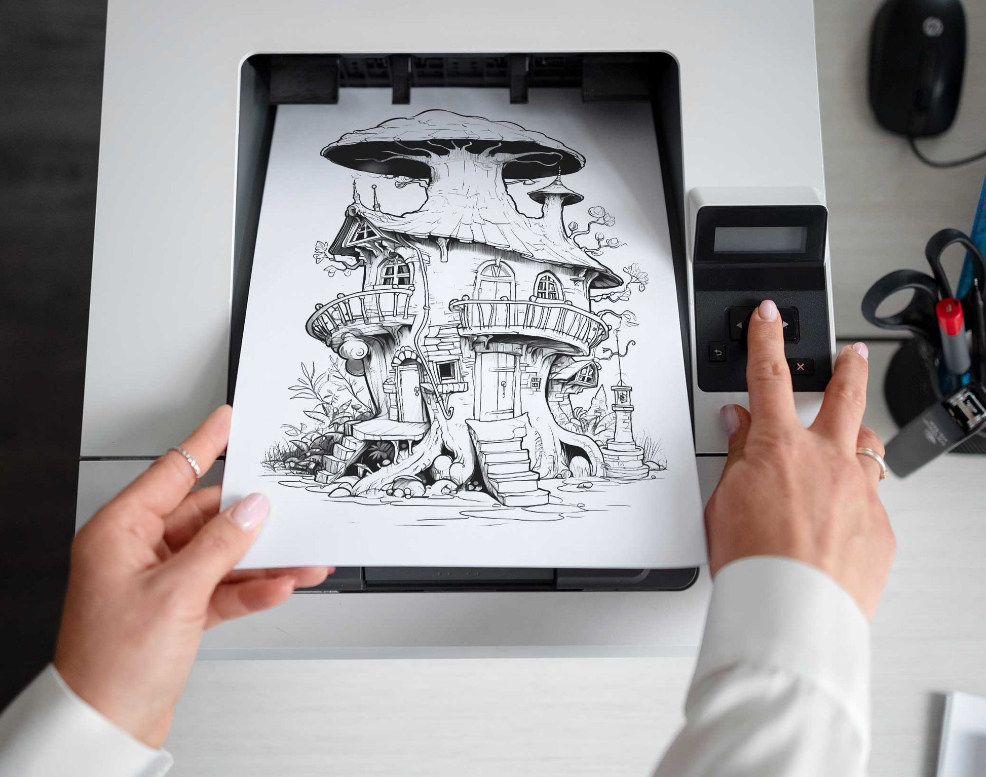 101 Enchanted Fairy House Coloring Pages - Instant Download - Printable – preview 2