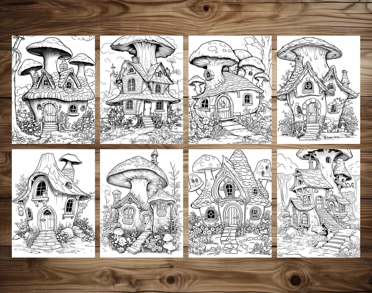 101 Enchanted Fairy House Coloring Pages - Instant Download - Printable – preview 5