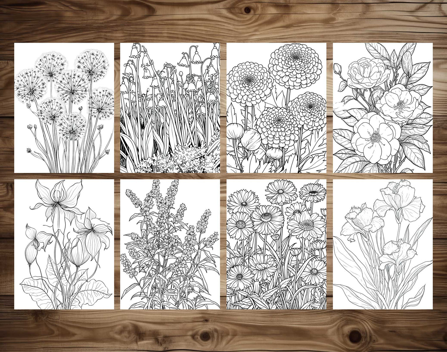101 Floral Charm Coloring Pages - Instant Download - Printable – preview 6