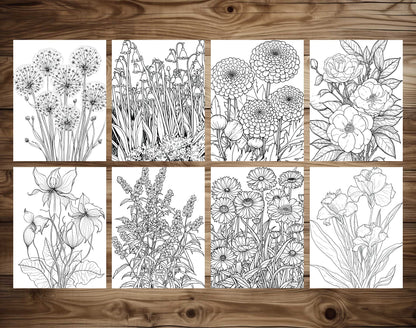 101 Floral Charm Coloring Pages - Instant Download - Printable – preview 6