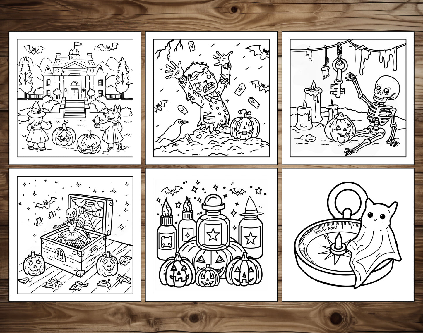 101 Old Fashioned Halloween Cute & Comfy Coloring Pages - Instant Download - Printable PDF – preview 3