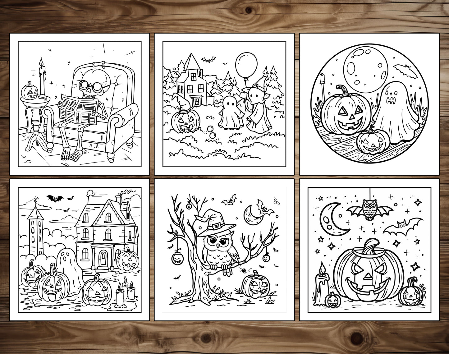 101 Old Fashioned Halloween Cute & Comfy Coloring Pages - Instant Download - Printable PDF – preview 7