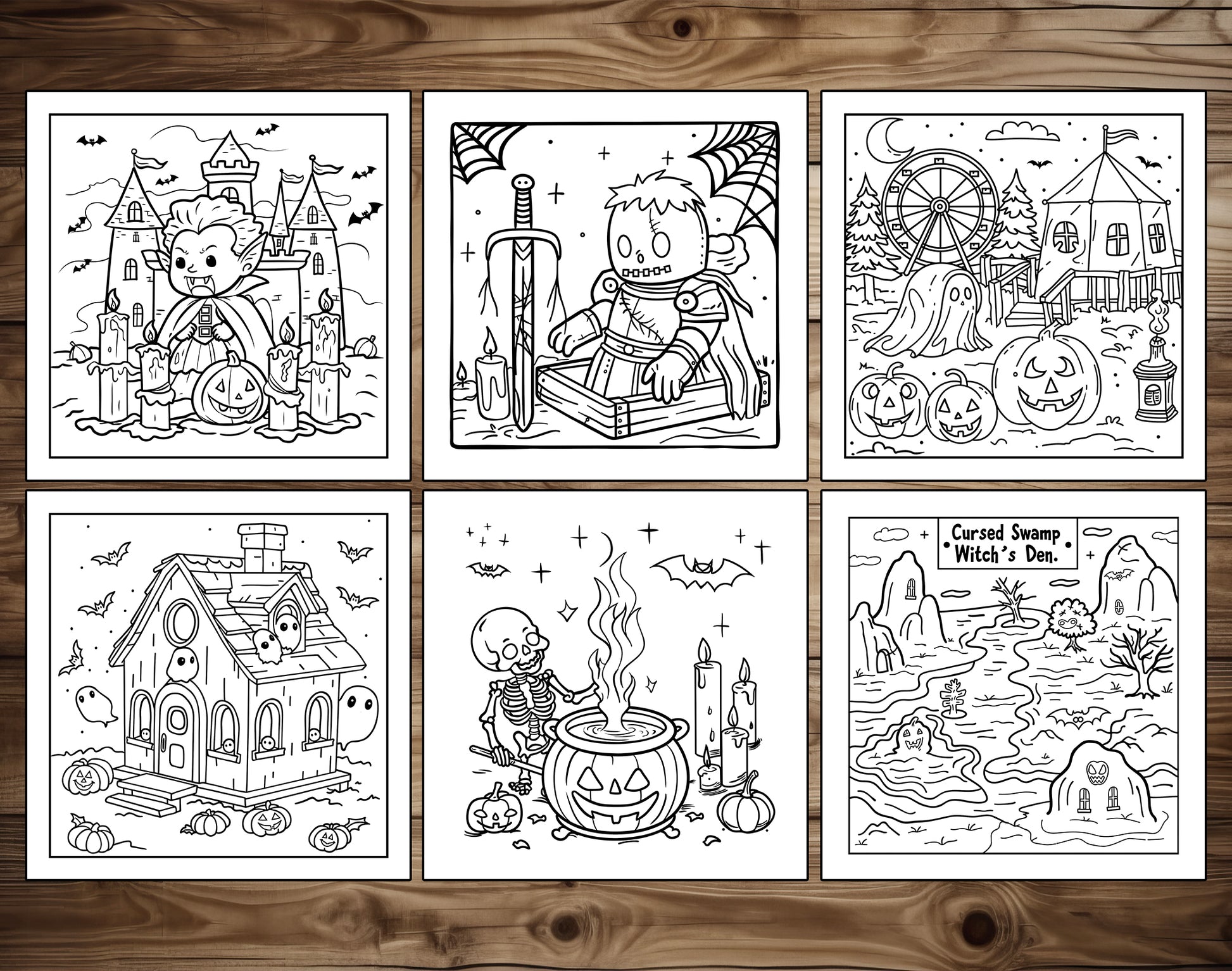 101 Old Fashioned Halloween Cute & Comfy Coloring Pages - Instant Download - Printable PDF – preview 8