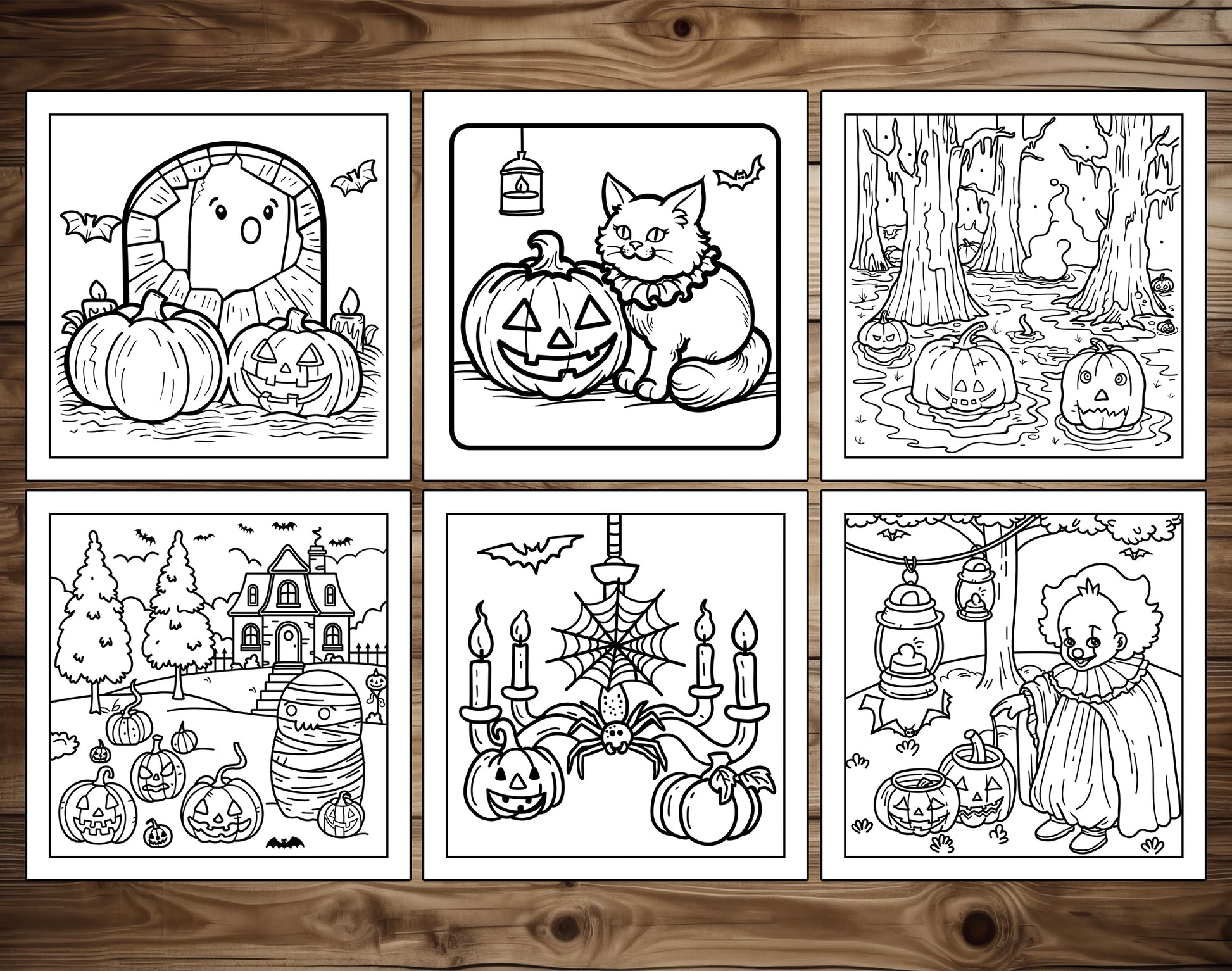 101 Old Fashioned Halloween Cute & Comfy Coloring Pages - Instant Download - Printable PDF – preview 9