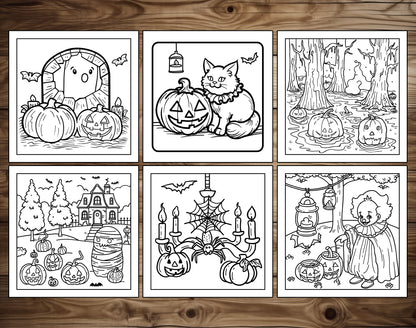101 Old Fashioned Halloween Cute & Comfy Coloring Pages - Instant Download - Printable PDF – preview 9