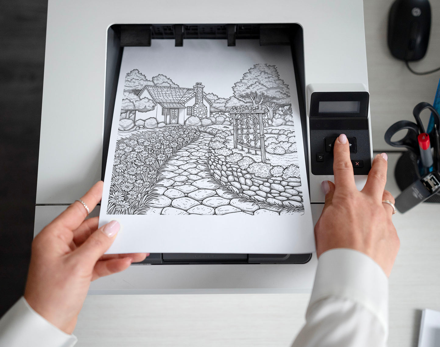 101 Relaxing Garden Coloring Pages - Instant Download - Printable – preview 2