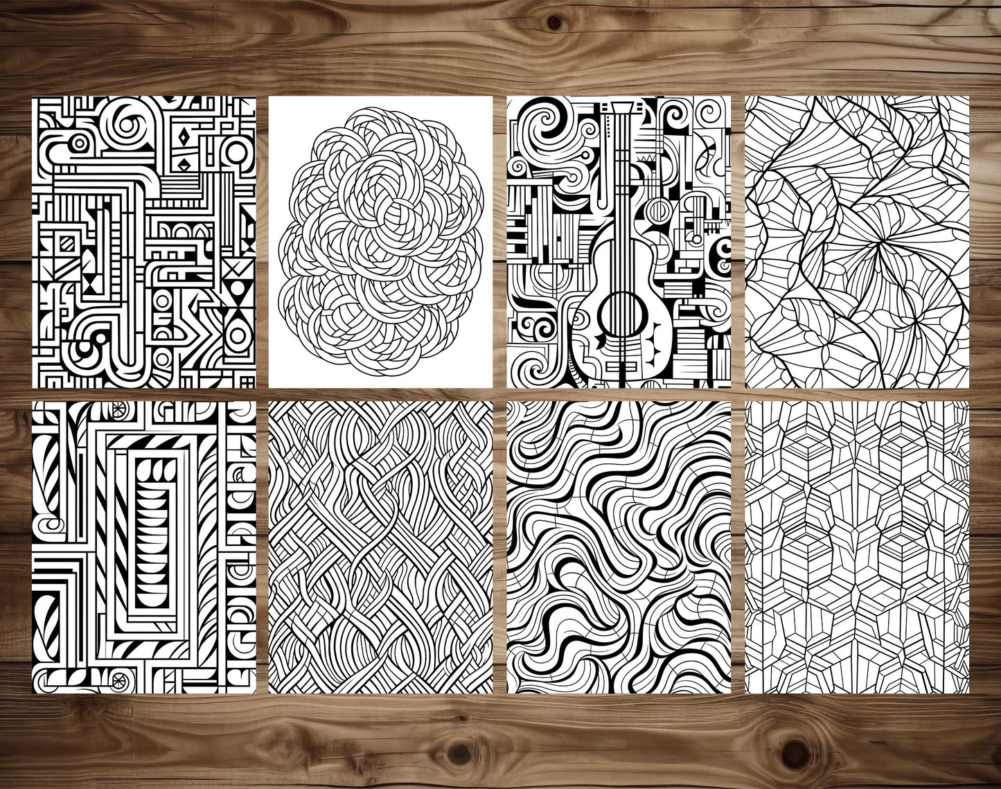 101 Satisfying Patterns Coloring Pages - Instant Download - Printable – preview 6