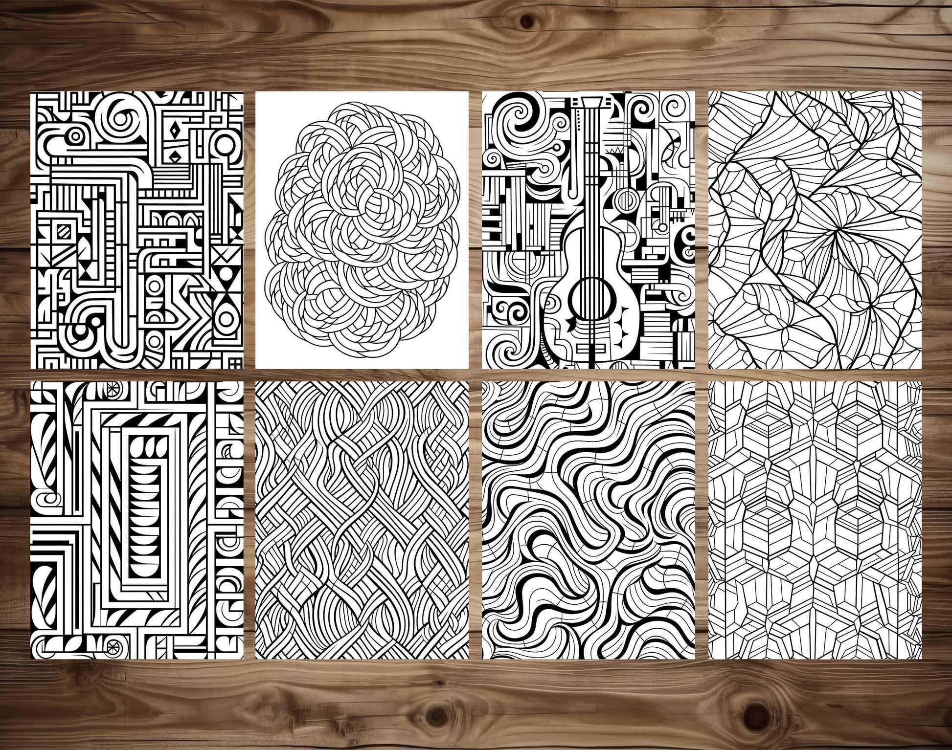 101 Satisfying Patterns Coloring Pages - Instant Download - Printable – preview 6