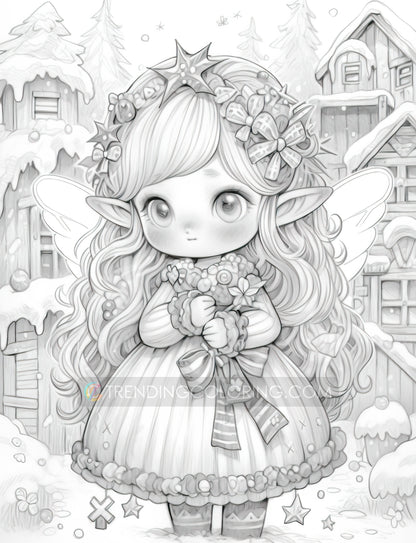 101 Winter Theme Special Collection Grayscale Coloring Pages - Instant Download - Printable PDF – preview 2