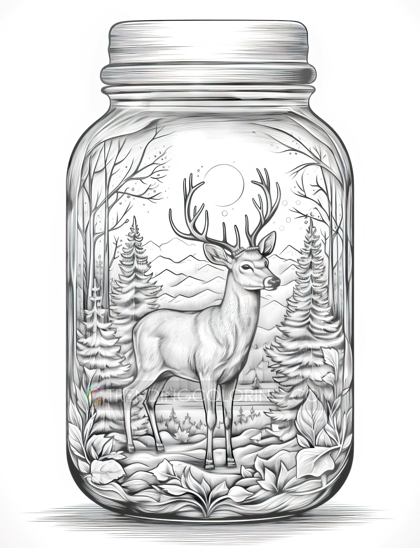 101 Winter Theme Special Collection Grayscale Coloring Pages - Instant Download - Printable PDF – preview 5
