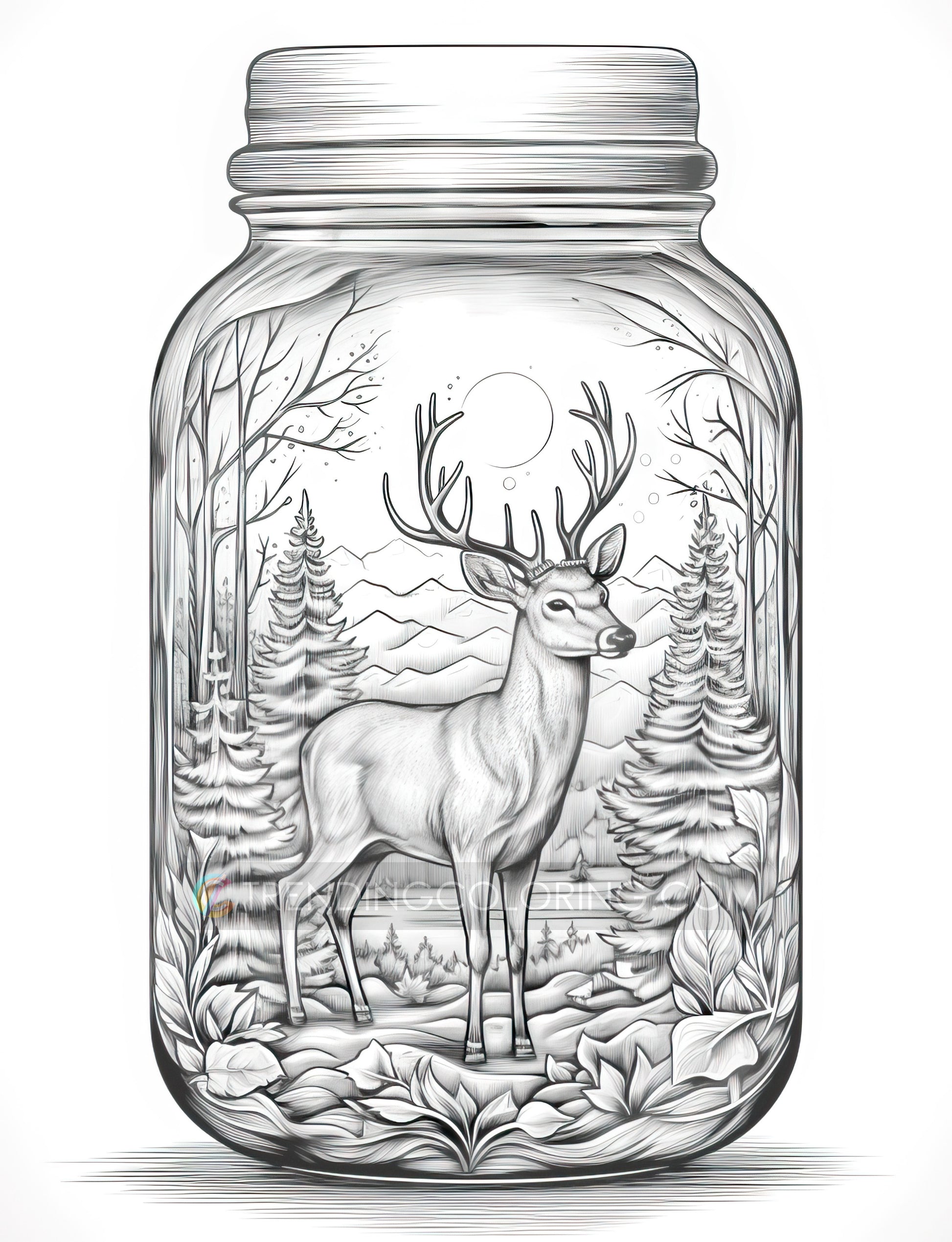 101 Winter Theme Special Collection Grayscale Coloring Pages - Instant Download - Printable PDF – preview 5