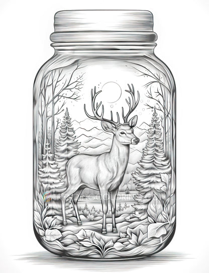 101 Winter Theme Special Collection Grayscale Coloring Pages - Instant Download - Printable PDF – preview 5