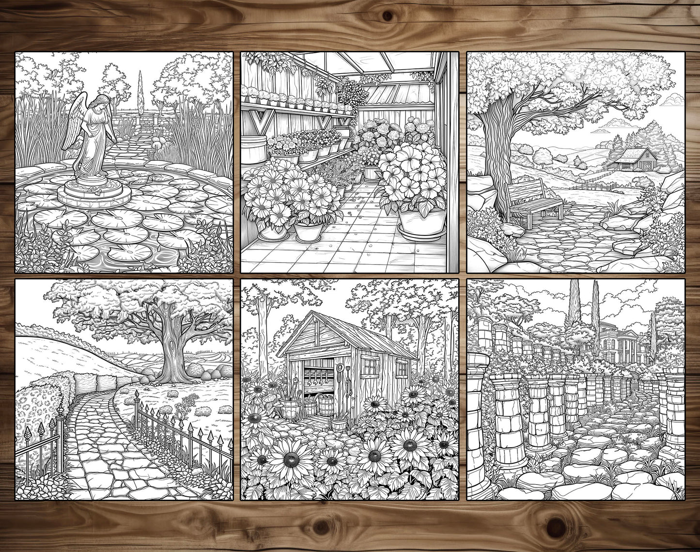 101 Relaxing Garden Coloring Pages - Instant Download - Printable