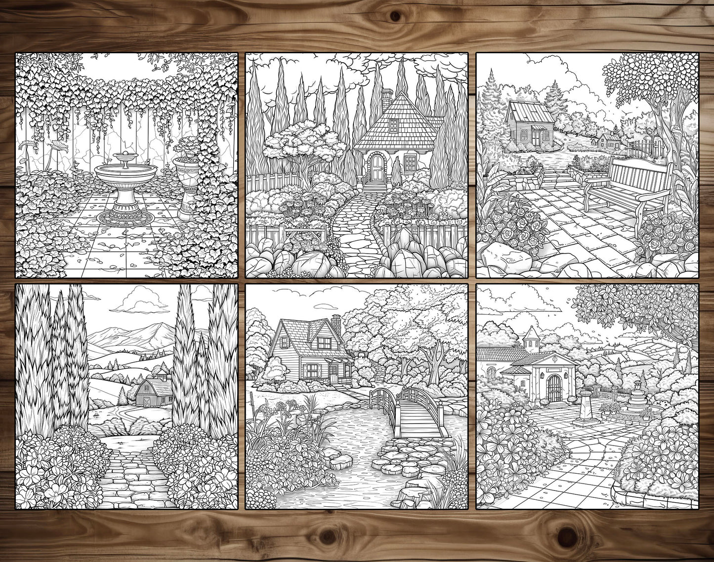 101 Relaxing Garden Coloring Pages - Instant Download - Printable