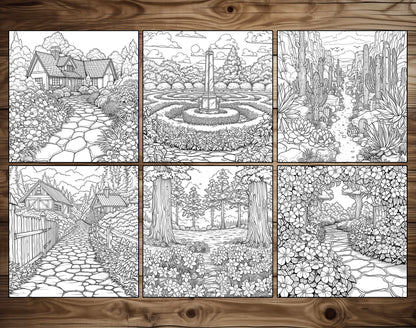101 Relaxing Garden Coloring Pages - Instant Download - Printable