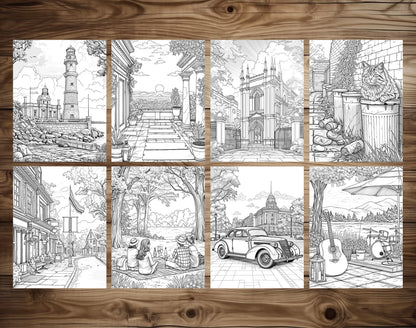 101 Urban Safari Coloring Pages - Instant Download - Printable