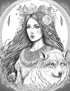 35 Boho Beauties Grayscale Coloring Pages - Instant Download - Printab 