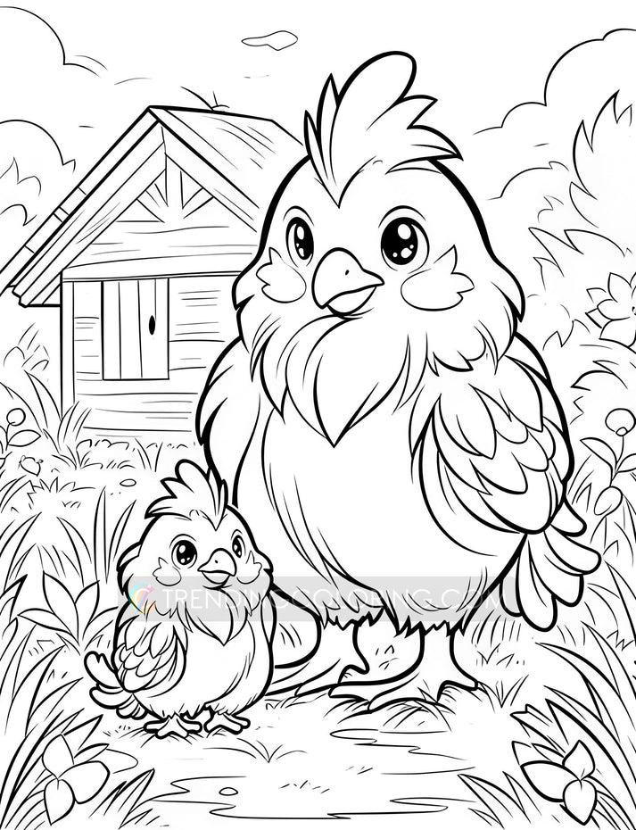 60 Adorable Families Coloring Pages - Instant Download - Printable PDF