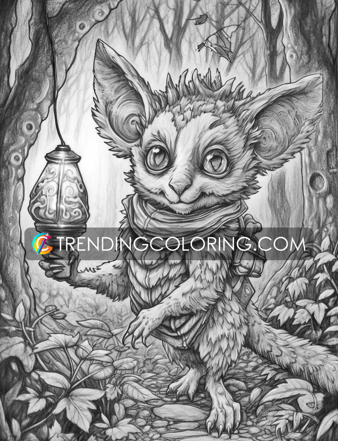 25 Adorable Creepy Monsters Grayscale Coloring Pages - Instant Download - Printable PDF – preview 2