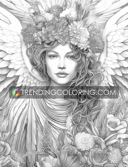 25 Archangels of God Grayscale Coloring Pages - Instant Download - Printable PDF – preview 10